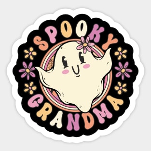 Groovy Halloween Costume Spooky Grandma Retro 70s Ghost Sticker